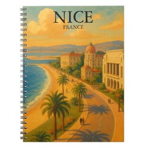 Retro Nice France French Riviera Promenade Notebook