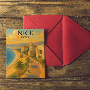 Retro Nice France French Riviera Promenade  Postcard