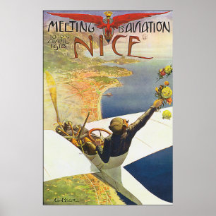 Retro Nice France from above Poster