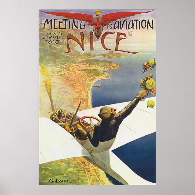 Retro Nice France from above Poster (Front)