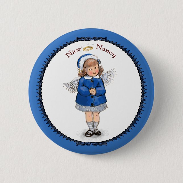 Retro Nice Nancy Button (Front)