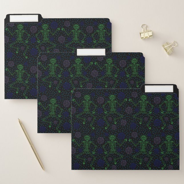 Retro Night Skeleton Polka Dots File Folder (Set)