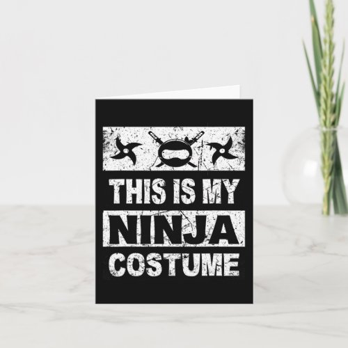 Retro Ninja Costume  Halloween For Boy Kids Men  Card