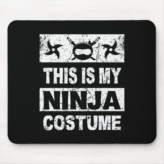 Retro Ninja Costume  Halloween For Boy Kids Men  Mouse Pad (Front)