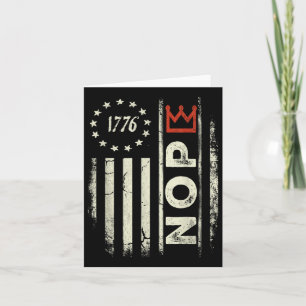 Retro No Kings Protest Sign Vertical American Flag Card