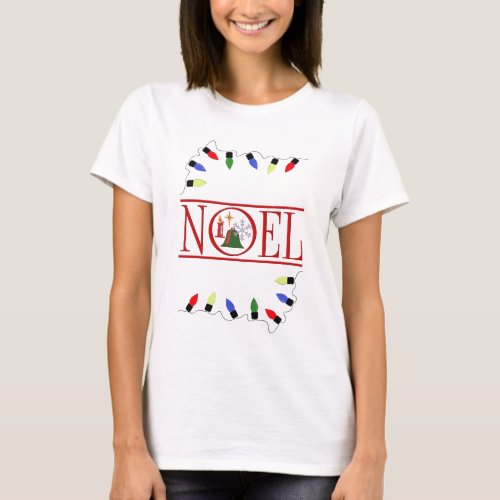 retro NOEL string of lights T_Shirt