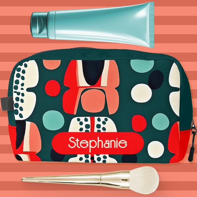 Retro Nordic Pattern on Deep Green Cosmetics Bag (Creator Uploaded)