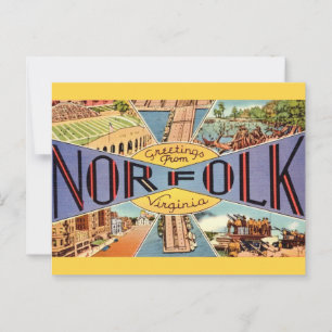 Retro Norfolk VA Postcard