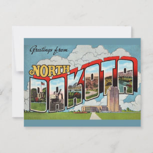 Retro North Dakota Postcard