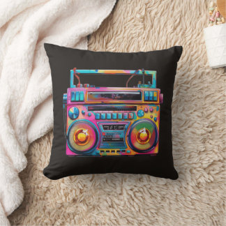 Retro Nostalgia Boombox Music Classic Throw Pillow