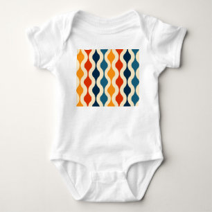 Retro nostalgic, colorful, seamless background. baby bodysuit