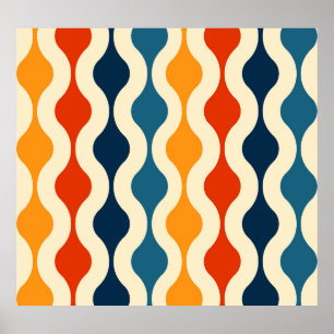 Retro nostalgic, colorful, seamless background. poster