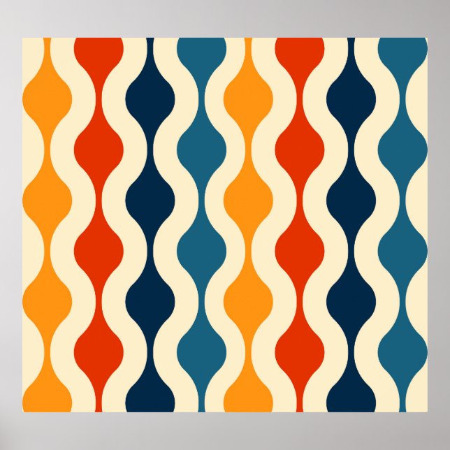 Retro nostalgic, colorful, seamless background. poster (Front)