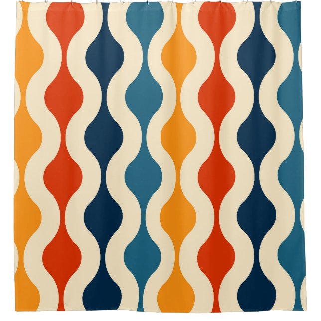 Retro nostalgic, colorful, seamless background. shower curtain (Front)