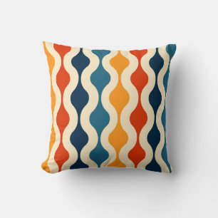 Retro nostalgic, colorful, seamless background. throw pillow