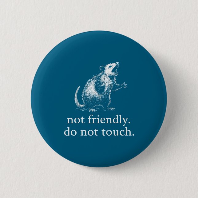 Retro Not Friendly Do Not Touch Funny Saying  Button (Front)