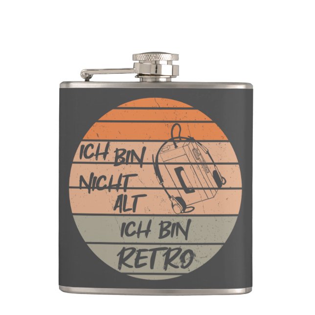 Retro not old, cash player flask (Front)