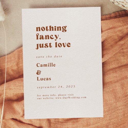 Retro Nothing Fancy just love save the date Invita Invitation