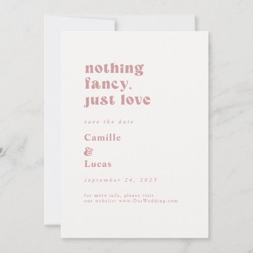 Retro Nothing Fancy just love save the date Invitation
