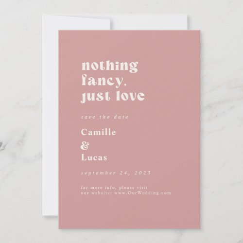 Retro Nothing Fancy just love save the date Invitation