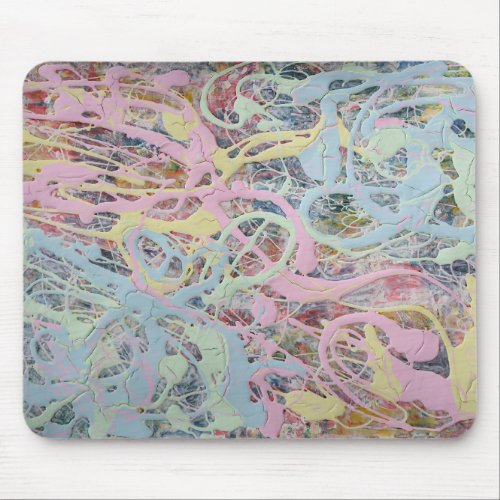 Retro Nouveau art Deco inspired pastel abstract Mouse Pad