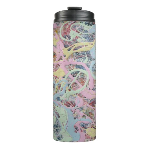 Retro Nouveau art Deco inspired pastel abstract Thermal Tumbler