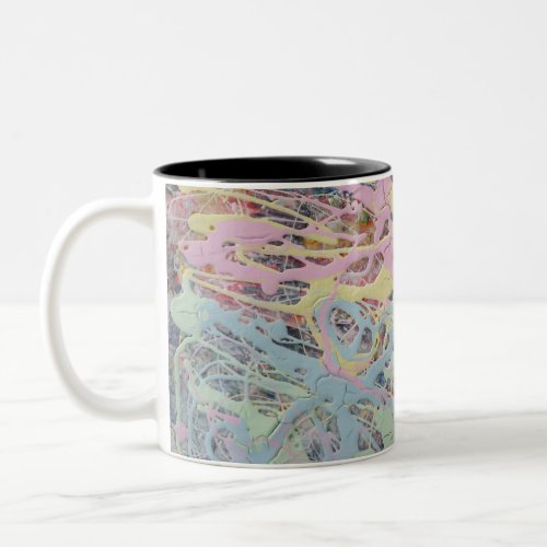 Retro Nouveau art Deco inspired pastel abstract Two_Tone Coffee Mug
