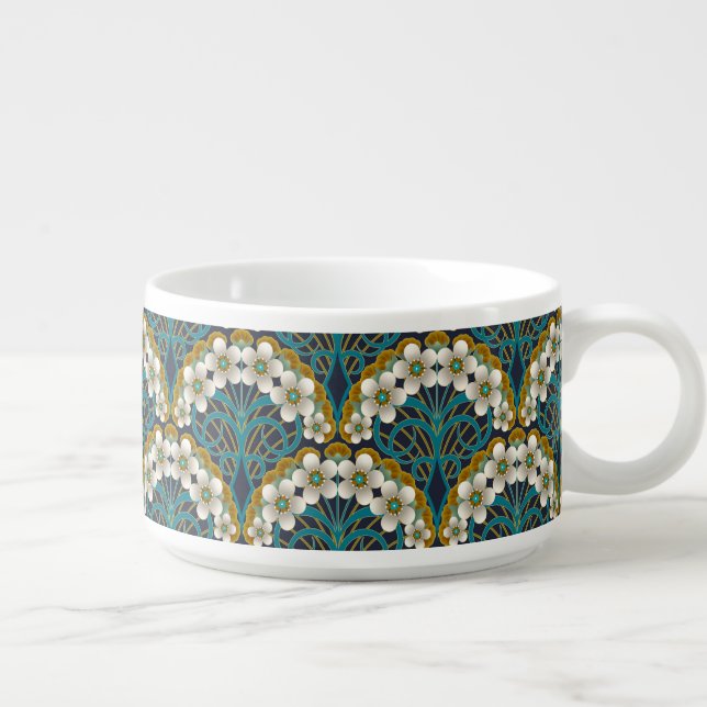 Retro Nouveau - Natures Curves and Timeless Blooms Bowl (Left)