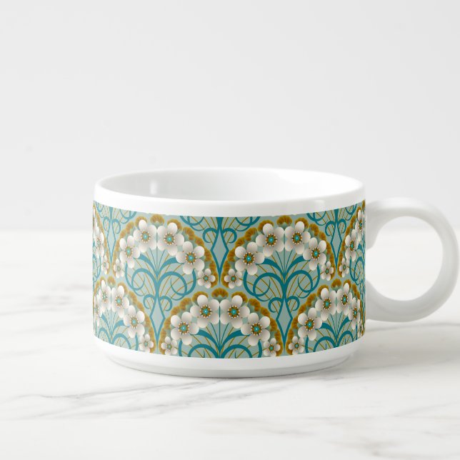 Retro Nouveau - Natures Curves and Timeless Blooms Bowl (Left)