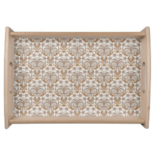 Retro Nouveau - Natures Curves and Timeless Blooms Serving Tray