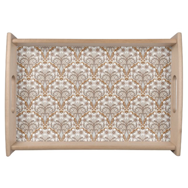Retro Nouveau - Natures Curves and Timeless Blooms Serving Tray (Front)