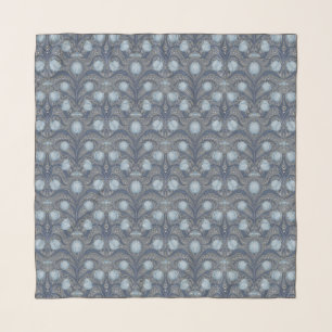 Retro Nouveau Tulips in blue and pewter Scarf
