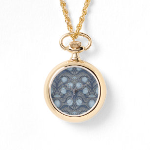 Retro Nouveau Tulips in blue and pewter Watch