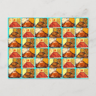 Retro Novelty TV Dinners Trays Postcard
