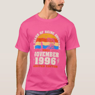 Retro November 1996 26 Year Old Fishing Lover 26th T-Shirt