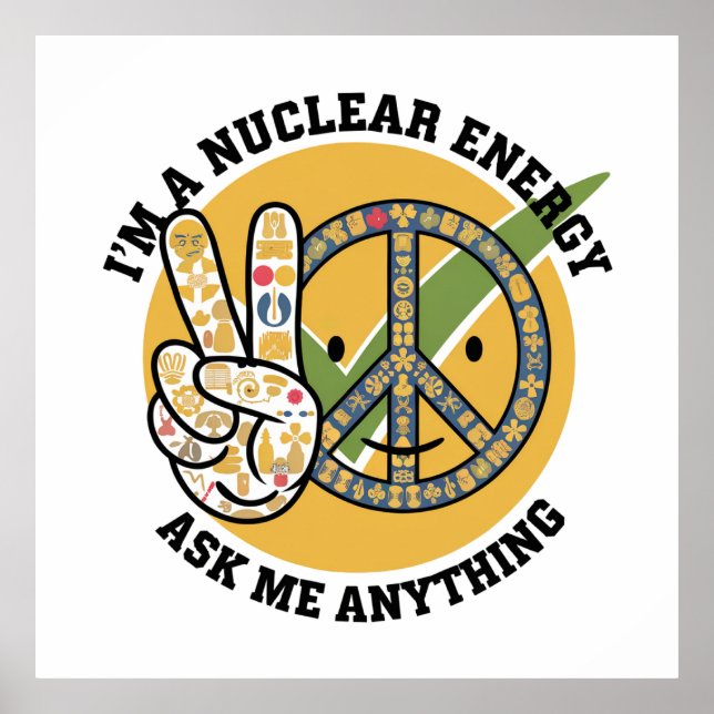 Retro Nuclear Energy design vector art gift  Poster (Front)