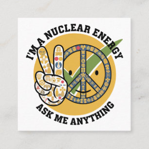Retro Nuclear Energy design vector art gift Square Business Card