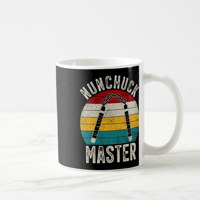 Retro Nunchuck Master Karate Taekwondo Weapon Nunc Coffee Mug (Right)