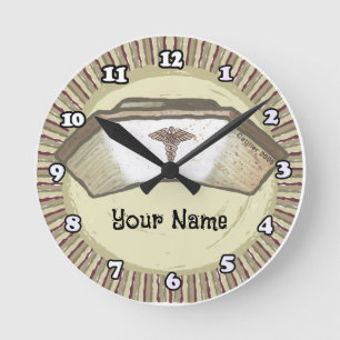 Retro Nurse Cap Round Clock