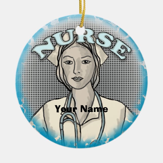 Retro nurse  ceramic ornament (Front)