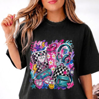 Retro Nurse Doodle Tee Colorful Dry Brush Nursing