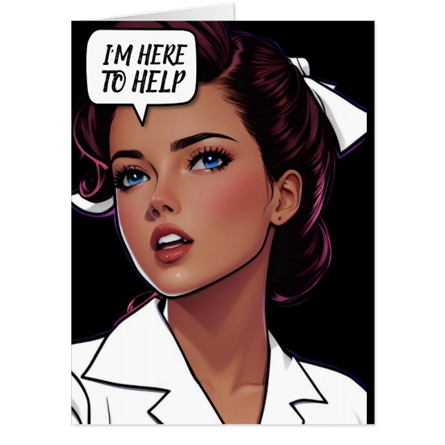 RETRO NURSE FEELGOOD GET WELL HUGE Greeting Card (Front)