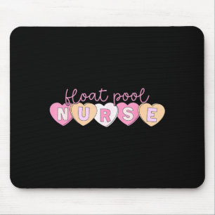 Retro Nurse Float Ol Valentines Heart Icu Med Surg Mouse Pad
