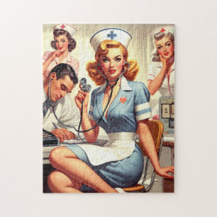 Retro Nurse Illustration Jigsaw Puzzle