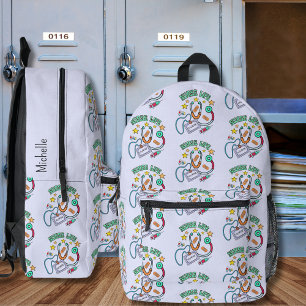Retro Nurse Life Monogram Printed Backpack