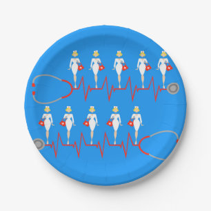 Retro Nurse Paper Plates