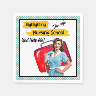Retro Nurse Pinup_ Nursing Notes Napkins