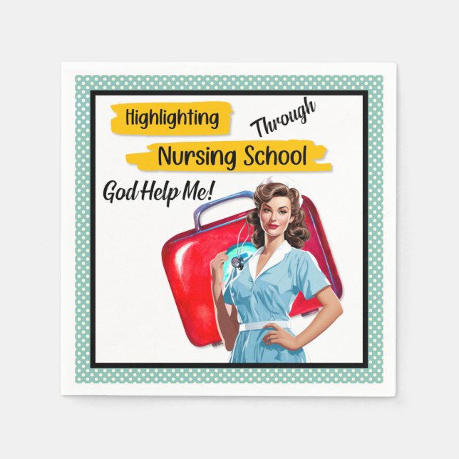 Retro Nurse Pinup_ Nursing Notes Napkins (Front)