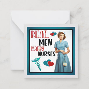 Retro Nurse Pinup_ Real Men Marry Nurses Note Card