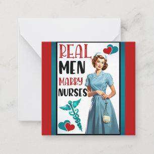Retro Nurse Pinup_ Real Men Marry Nurses Note Card